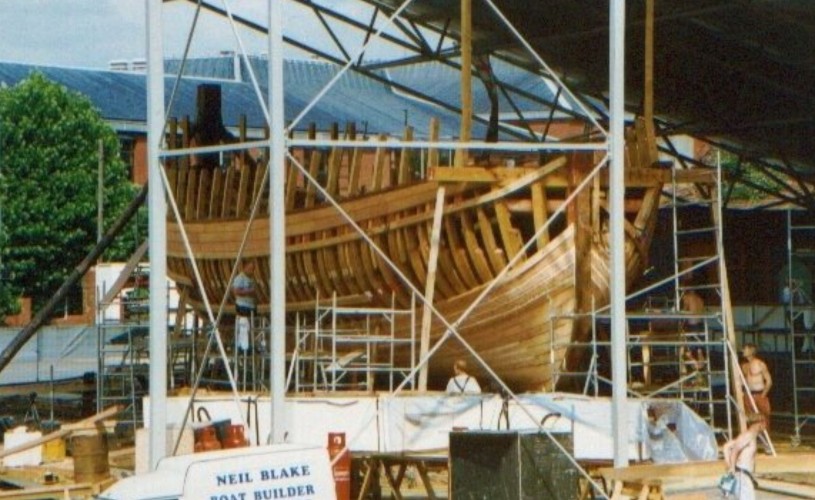 Building The Matthew ship in Redcliffe Quay